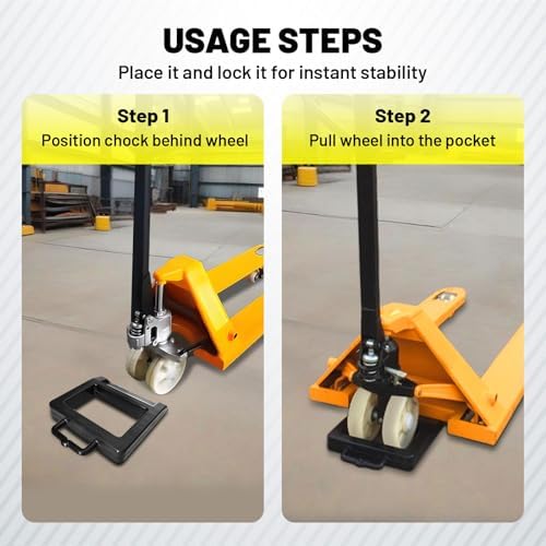 HOXWELL Rubber Heavy Duty Pallet Jack Rubber Wheel Chock 1 Pack, Premium Pallet - Image 5