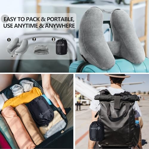 Sunany Travel Neck Pillow for Airplane Pillow Comfortably Supports Head - Image 5