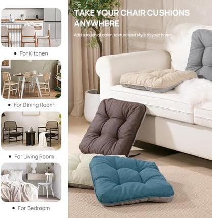 Love's cabin Memory Foam Chair Cushions Set of 4, 15.5 Inch - Image 6