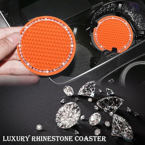 2PCS Bling Cup Holder Coaster, 2.75 Inch Auto Car Cup Holder Insert Coasters - Image 6