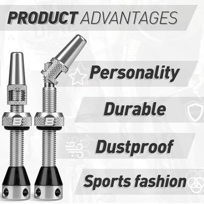 BWSHLF Tubeless Presta Valve Stem 40/44/55/60/65/80/100 mm, Super Light Alloy - Image 5