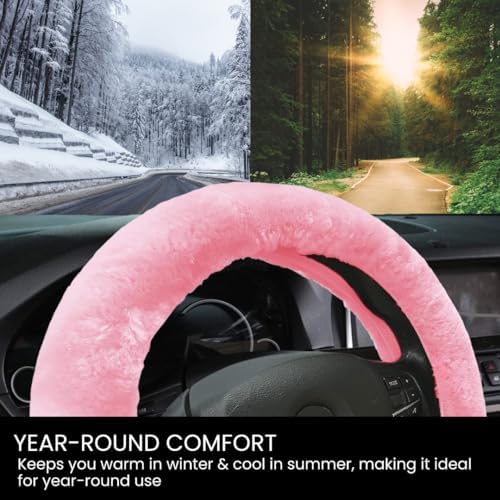 Andalus Brands Luxury Fluffy Car Steering Wheel Covers – Genuine Merino - Image 6