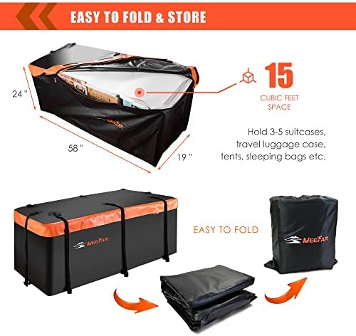 Hitch Mount Cargo Carrier Luggage Bag Waterproof 16 Cubic Feet Luggage Rack - Image 4