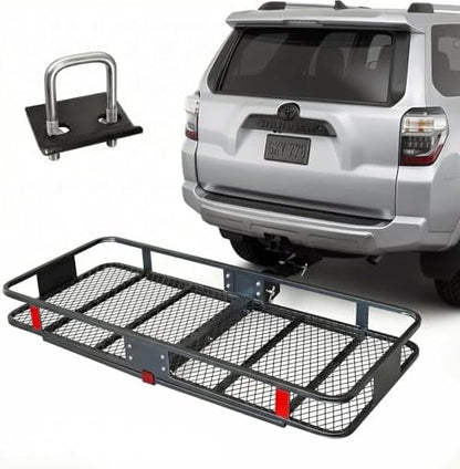 Hitch Cargo Carrier, 500lb Capacity, Galvanized Steel, Stabilizer and Cargo Net by Unknown