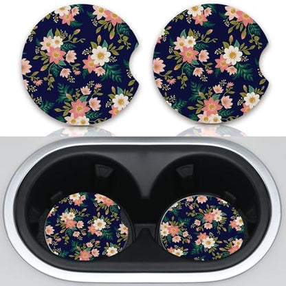 2pcs Flowers Pattern Car Cup Holder Coasters by Unknown