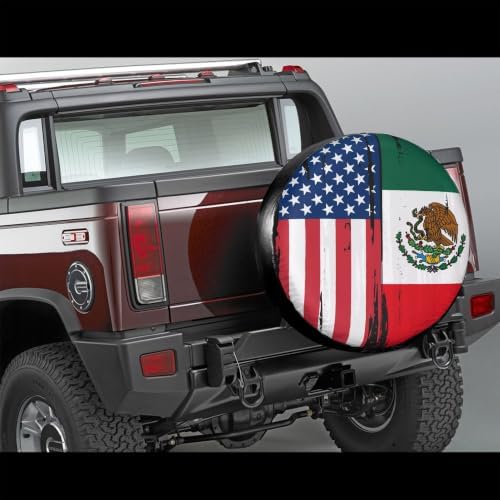 USA Mexico Flag Spare Tire Cover, Universal Waterproof & Dustproof Wheel - Image 4