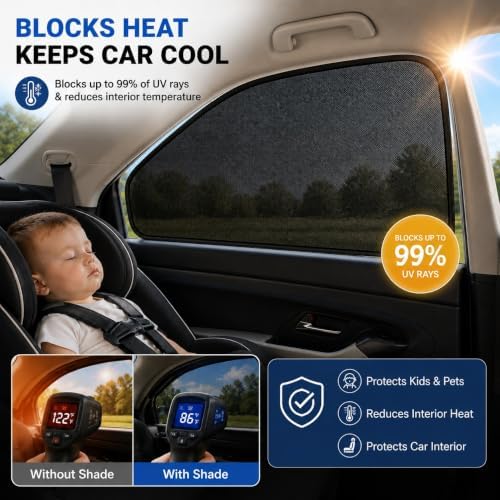 Car Window Shades for 2023-2025 Honda CRV Rear Side Window Mesh Sun Shade - Image 2
