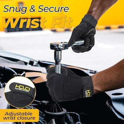 HANDLANDY Work Gloves for Men & Women, Utility Mechanic Working Gloves Touch - Image 5