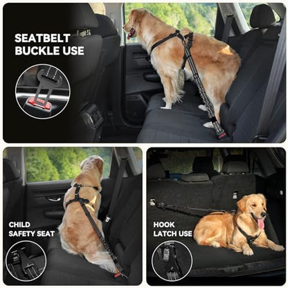 Pawaboo 2Pack Dog Car Seatbelt, 3-in-1 Dog Tether - Image 4