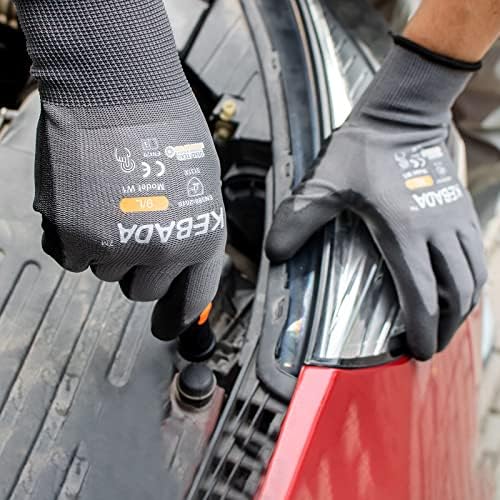 Kebada W1 Safety Work Gloves for Men & Women, Touchscreen, PU Coated - Image 4
