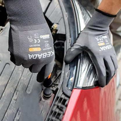 Kebada W1 Safety Work Gloves for Men & Women, Touchscreen, PU Coated - Image 4