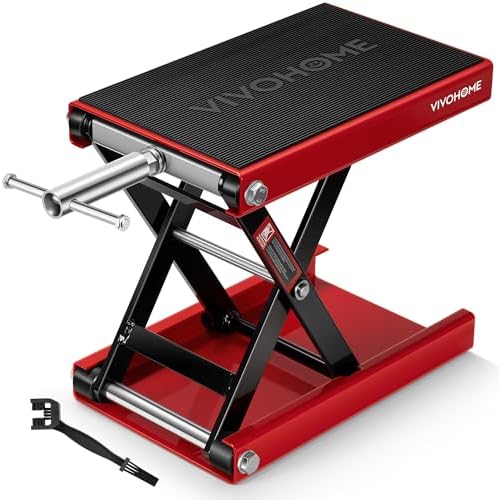 VIVOHOME 1100 LBS Motorcycle Lift Scissor Jack, Wide Deck Hoist Stand by VIVOHOME