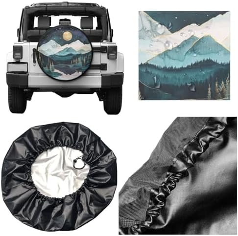 Mountains Deer Lake Landscape Spare Tire Cover Wheel Protectors Waterproof - Image 2