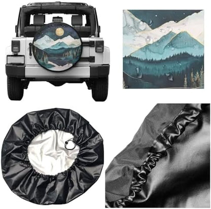 Mountains Deer Lake Landscape Spare Tire Cover Wheel Protectors Waterproof - Image 2