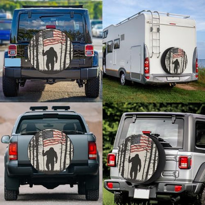 Rv Spare Tire Cover Wheel Bigfoot Forest Flag Tire Covers Wheel Protectors - Image 6
