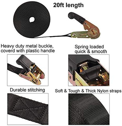 Ayaport Endless Ratchet Straps, 20FT Heavy Duty Cargo Tie Downs - Image 2