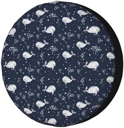 Whales Blue Spare Tire Cover Dust-Proof Wheel Tire Cover Fit Trailer, SUV and by Foruidea