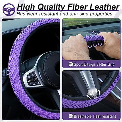 Alpmosn Elastic Stretch Steering Wheel Cover, Universal Interior Accessories - Image 3