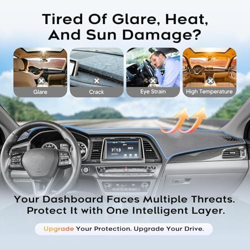 CARTIST Gray Dash Cover for 2015-2019 Hyundai Sonata Dashboard Cover - Image 6