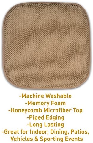 Sweet Home Collection Memory Foam Honeycomb Nonslip Back 16" x 16" Chair/Seat - Image 3