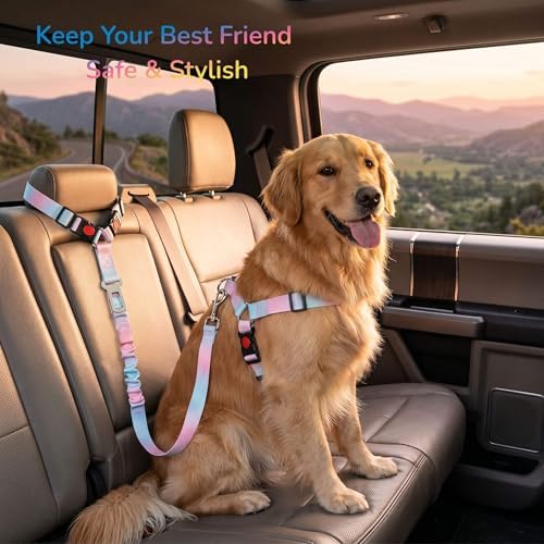 Dog Seat Belt Harness, 2-in-1 Tangle-Free Chew Proof - Image 5