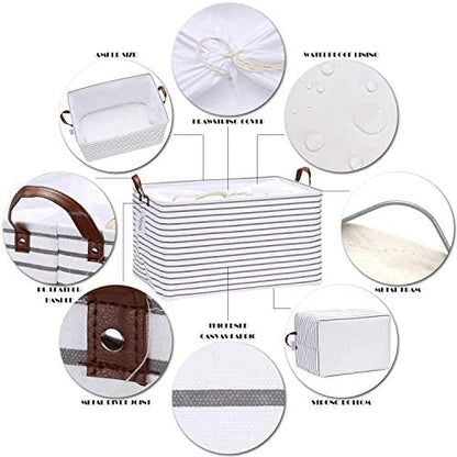 Hinwo 70L Extra Large Canvas Storage Bin - Image 4