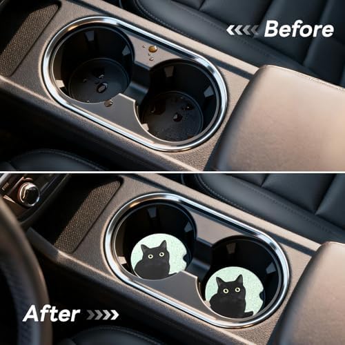 Car Cup Holder Ceramic Coasters 2 Pack, 2.56 in Anti Slip Absorbent Coaster - Image 5