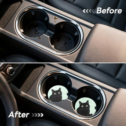 Car Cup Holder Ceramic Coasters 2 Pack, 2.56 in Anti Slip Absorbent Coaster - Image 5
