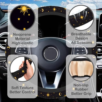 Sun Moon Star Steering Wheel Cover - Image 3
