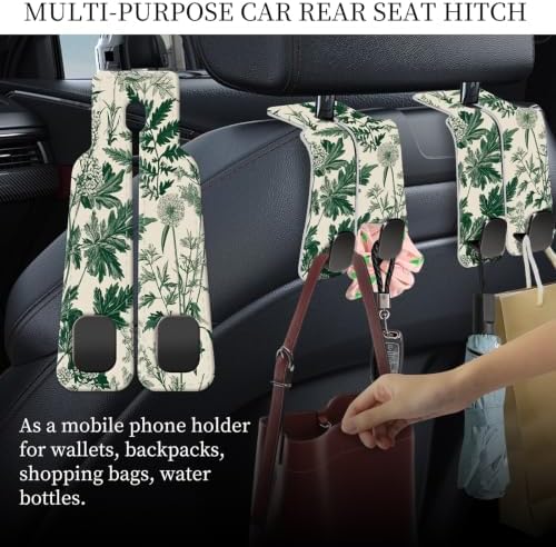 PU Leather Car Seat Hook, Storage Headrest Hanger, Cute Car Backseat Organizer - Image 3