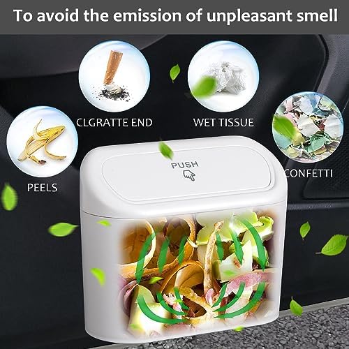 Accmor Car Trash Can with Lid, Vehicle Dustbin Garbage Organizer Holder with - Image 4