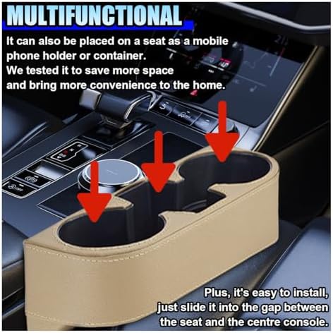 ZIMISI Car Cup Holder, Leather Front Console Gap Filler Organizer - Image 6