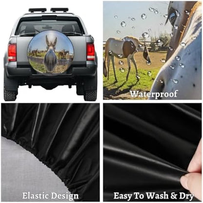 Rv Spare Tire Cover Wheel Funny Animal Donkey Tire Covers Wheel Protectors - Image 4