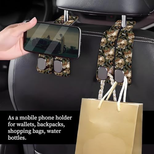 Car Seat Headrest Hook, Universal Leather Cute Hanger Holder Hook, Storage - Image 2