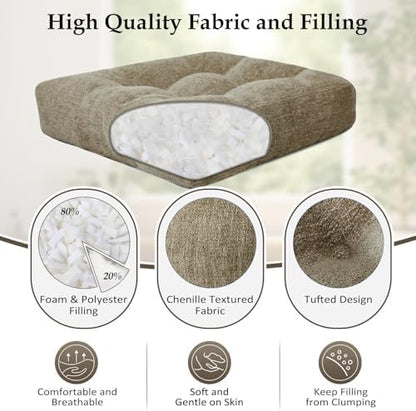 downluxe Chair Cushions for Dining Chairs 2 Pack, Tufted Indoor Chair Pads - Image 2