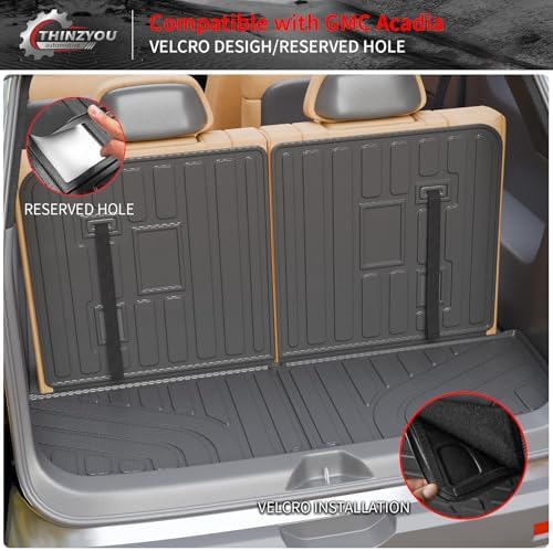 Trunk Mat with Backrest Mat for 2017-2023 GMC Acadia 6&7 Seats - Image 3