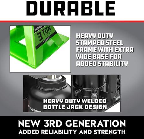 POWERBUILT 3 Ton All-in-One Hydraulic Bottle Jack and Jackstand in One - Image 4