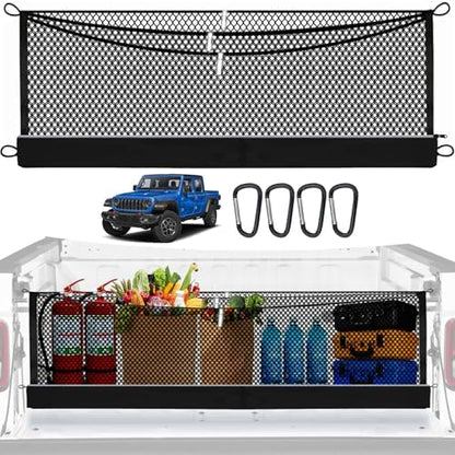 3-Layer Cargo Net for Jeep Gladiator 2020-2026, Zoned Storage Cargo Netting by MakeLifeBetter