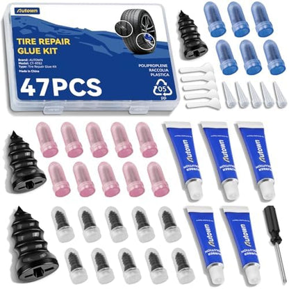 AUTOWN 47PCS Tire Repair Rubber Nail Kit by Autown
