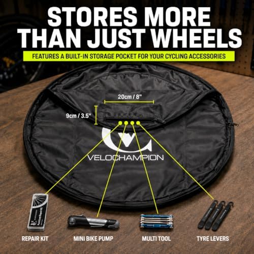 VeloChampion Waterproof Nylon Bike Wheel Bag, Medium 700c-26", 2 Pack - Image 6