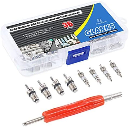 Glarks 36Pcs Car Air Conditioner Valve Core Schrader Valve Cores Accessories - Image 5