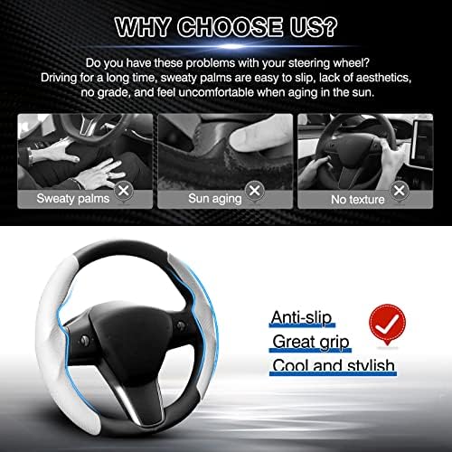 Canvcle Steering Wheel Cover for Tesla Model 3/Y 2016-2025 2026 - Image 4