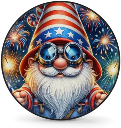 Rv Spare Tire Cover Wheel American Flag Gnomes Tire Covers Wheel Protectors by FengQuGou