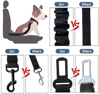COOYOO Dog Seat Belt, 3 Piece Set Retractable Dog Car Adjustable Seatbelts - Image 4