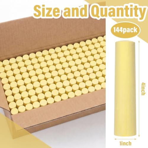 Yellow 144 Pcs Large 4 x 1 Inch Railroad Crayon Chalk - Image 2