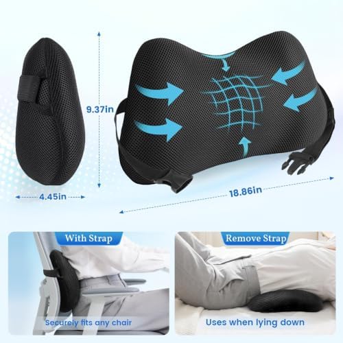 Lumbar Support Pillow, Memory Foam Back Cushion - Image 5