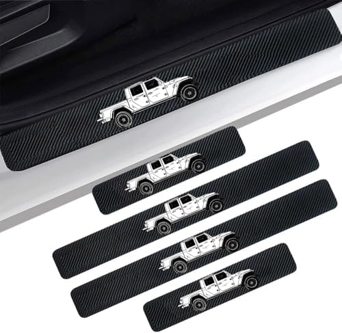 4 Pieces Car Door Sill Protector, Carbon Fiber Threshold Anti-Scratch Sticker by Unknown