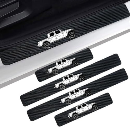 4 Pieces Car Door Sill Protector, Carbon Fiber Threshold Anti-Scratch Sticker by Unknown