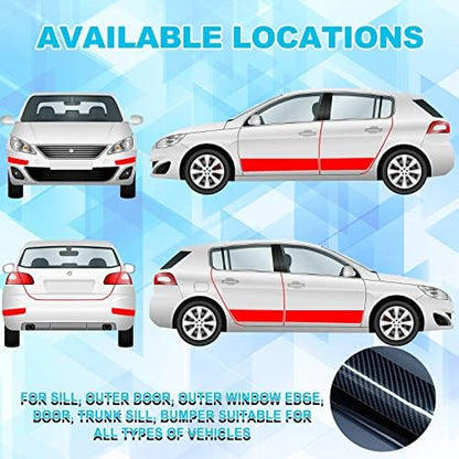 Tallew 3 Rolls 67 ft Carbon Fiber Vinyl Wrap Car Edge Door Sill Protector - Image 7