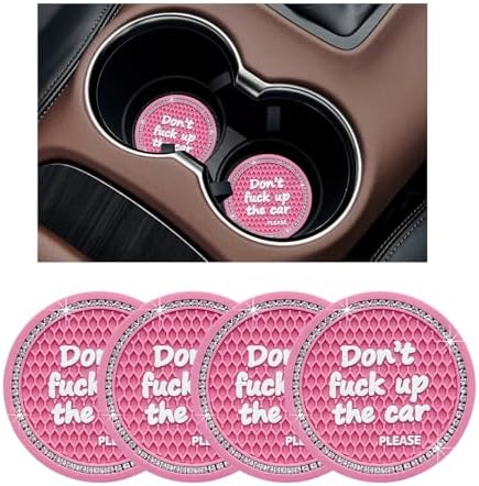 Ziciner 4 Pack Bling Car Cup Holder Coaster, 2.75 Inch Anti-Slip Auto Insert by Ziciner